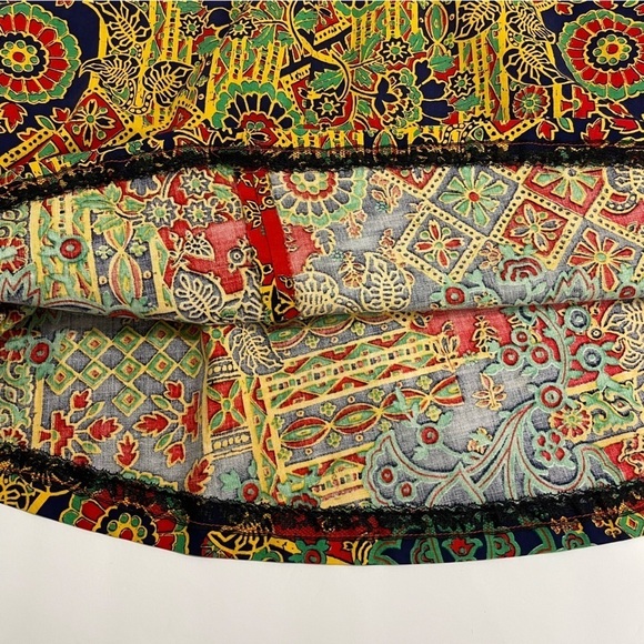 The House of Nu-Mode Vibrant Colourful Vintage Dress with ties beaded ends - Picture 15 of 16